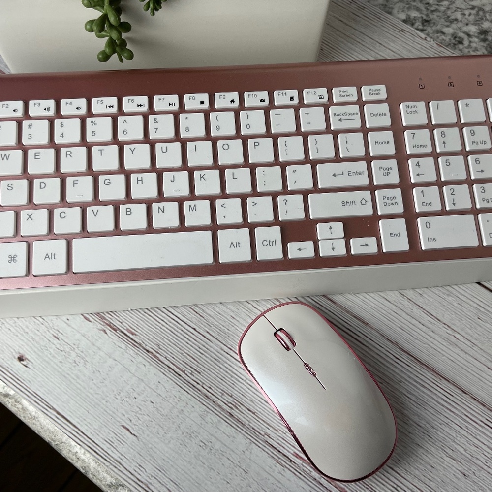 Rose Gold Wireless Keyboard and Mouse
